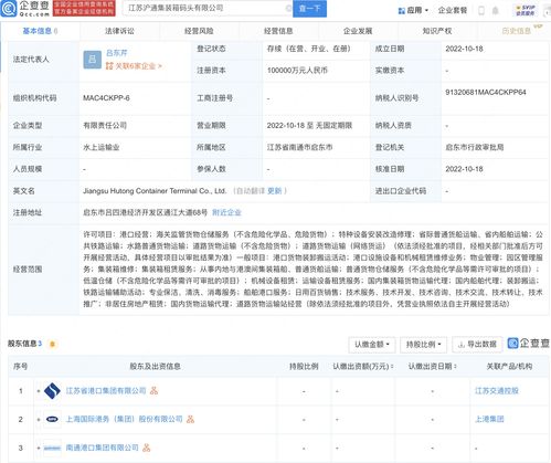 上港集團(tuán)投資成立滬通集裝箱碼頭公司,注冊資本10億元